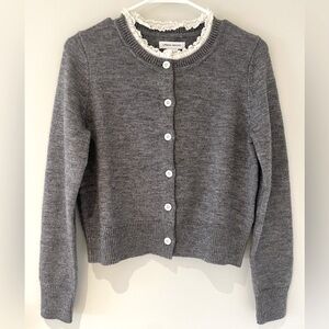 NWOT - URBAN REVIVO Ruffle Cardigan - Grey - Size 6